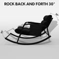 thumbnail image 5 of Solfway Patio Rocking Chair 400 lbs,Rocker Chair for Living Room,Steel Patio Lounge Recliner Chair with Storage Bag for Kids & Adults, Black, 5 of 7