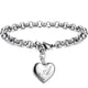thumbnail image 1 of Pulseras con inicial y dijes para niñas, de acero inoxidable, con la letra A y corazón, ideal como regalo para adolescentes., 1 of 3