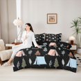 thumbnail image 4 of Erosebridal Adventure Theme Bedding Comforter Set 7-Piece For Boys Girls,Happy Camping King Bedding Sets For Kids Teens,Black Reversible, 4 of 6