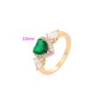 thumbnail image 2 of Anillo Compromiso Promesa Amor Esmeralda y Swarovski Oro Lam dorado 6, 2 of 7