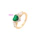 thumbnail image 2 of Anillo Compromiso Promesa Amor Esmeralda y Swarovski Oro Lam dorado 7, 2 of 7