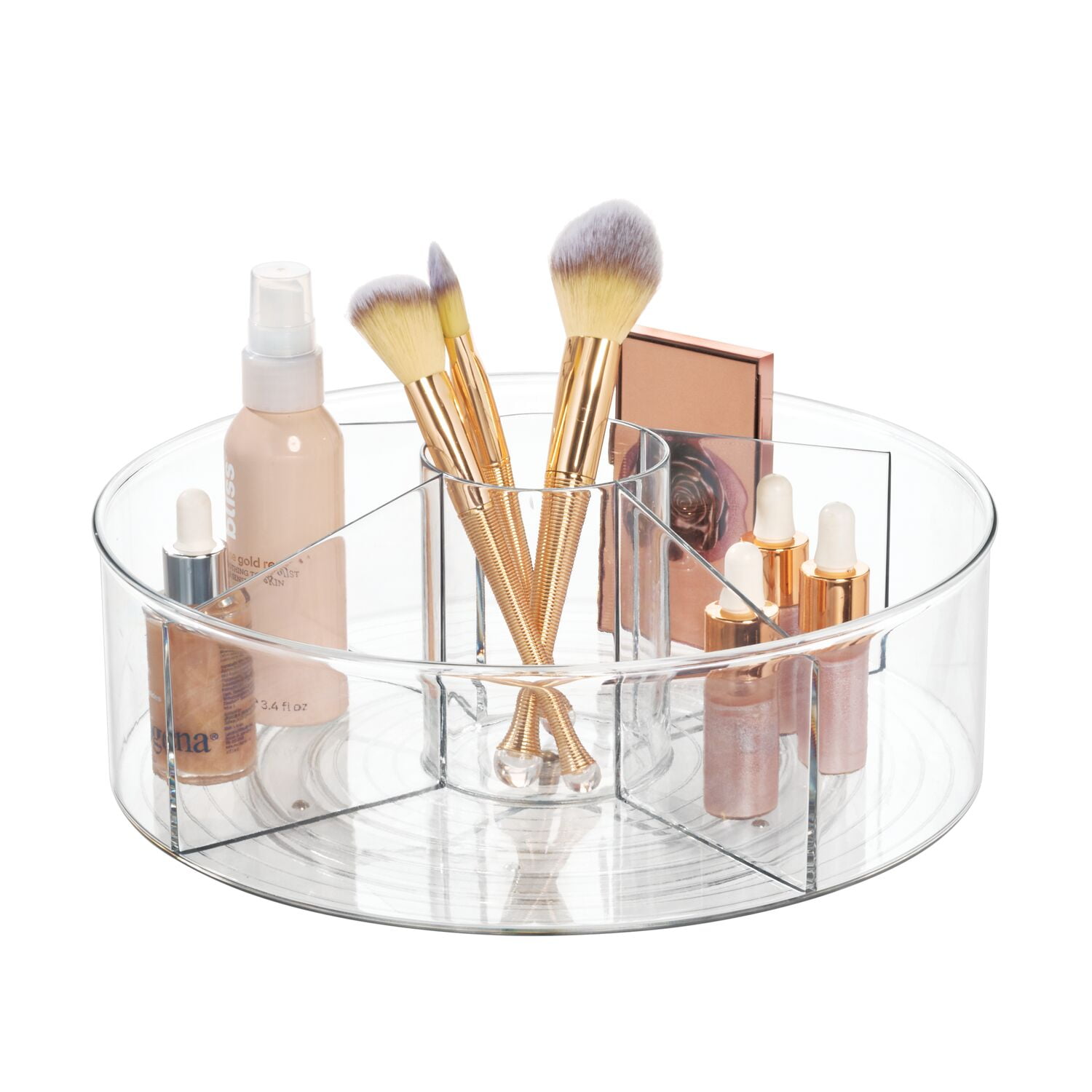 iDesign Clear Plastic Divided Cosmetic Brush Storage Organizer, with ...