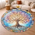 thumbnail image 5 of Circle Area Rug, Tree Of Life16 Washable Non-Slip Floor Carpet, Soft Rug for Living Room Bedroom Decor 71 Inch, 5 of 6