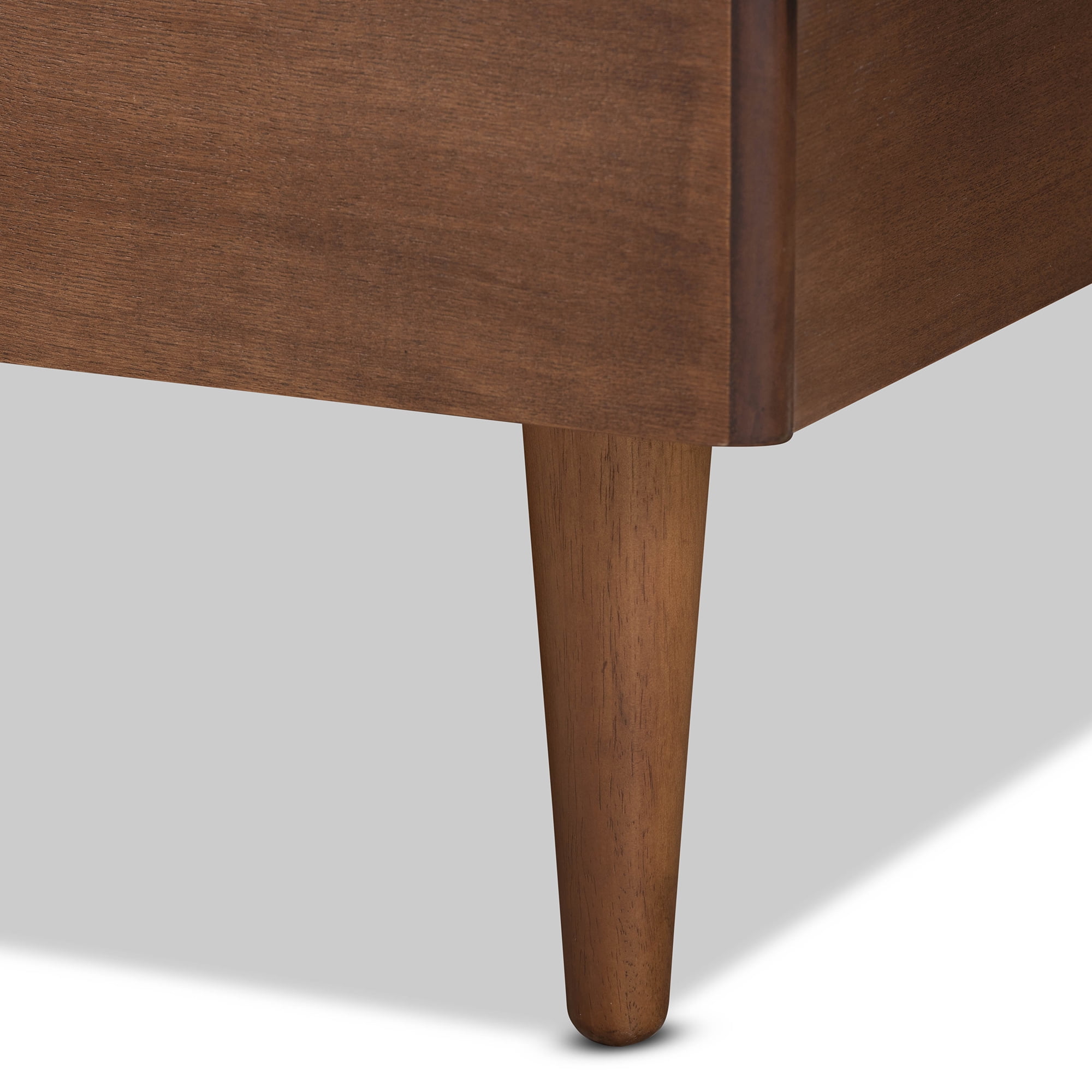 Baxton Studio Nicola Transitional Wood Back Support Platform Bed, Queen, Ash Walnut