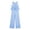 Blue, variant on Summer 2 PC Set for Women Crew Neck Cropped Tank Tops with Palazzo Pants Gingham Outfit Set for Everyday Vacation Pink XS