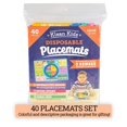 Klean Kids Disposable Placemats for Baby and Kid's Table Sticky