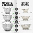 thumbnail image 5 of OVENTE Premium Stainless Steel Colander Set of 3 with Comfortable Large Handles, 1.5, 3, 5 Quarts Essential Kitchen Strainer for Draining Spaghetti Pasta, Rinsing Vegetables or Fruits, Silver C46263S, 5 of 11