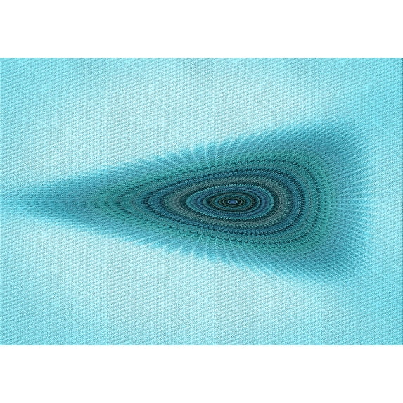 Ahgly Company Machine Washable Indoor Rectangle Transitional Blue Area Rugs, 6' x 9'