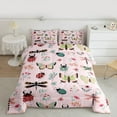 thumbnail image 2 of Homewish Cartoon Butterfly Ladybug Full Size Comforter Sets, Cute Animal Insect Bedding Comforter Set, Princess Pink Cartoon Reversible Bedding Sets, Super Cozy Room Decor, 3 Pieces, 2 of 8