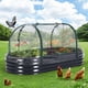 thumbnail image 4 of Yeshouse Cama de jardín elevada ovalada grande con patas y ruedas, jardinera de acero galvanizado grueso, ideal para jardinería en interiores y exteriores, flores y verduras, 4 of 8