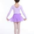 thumbnail image 4 of YONGHS Girls Long Sleeve Leotard with Tutu Skirt Kids Ballerina Ballet Dancewear Dress Outfits Lavender&Pink 9-10, 4 of 7