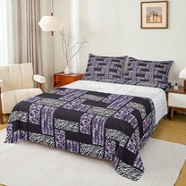 Manfei Leopard Cheetah 3-Piece Twin Sheet Set - Valentines Buffalo Plaid
