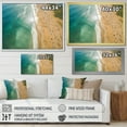 thumbnail image 4 of Designart "Aerial View Green Coastal Beach III" Beach Framed Wall Art - Coastal Beige Beach & Ocean Entryway Framed Wall Art, 4 of 6