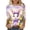 Purple#, variant on MELDVDIB Womens T-Shirts Cute Easter Printed Light Weight Loose Summer Tops Crew Neck 3/4 Sleeve Shirts Stretch Comfy Tees
