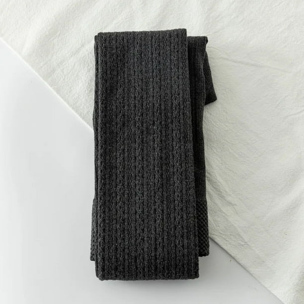 Medias de punto blancas gruesas de cintura alta para primavera y otoño, prendas de vestir exteriores para mujer, ropa interior de algodón a rayas