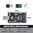thumbnail image 3 of YISITIAN 50mm Mini SATA mSATA SSD to USB 2.0 Hard Disk Drive Enclosure Adapter CJ919-25376, 3 of 9