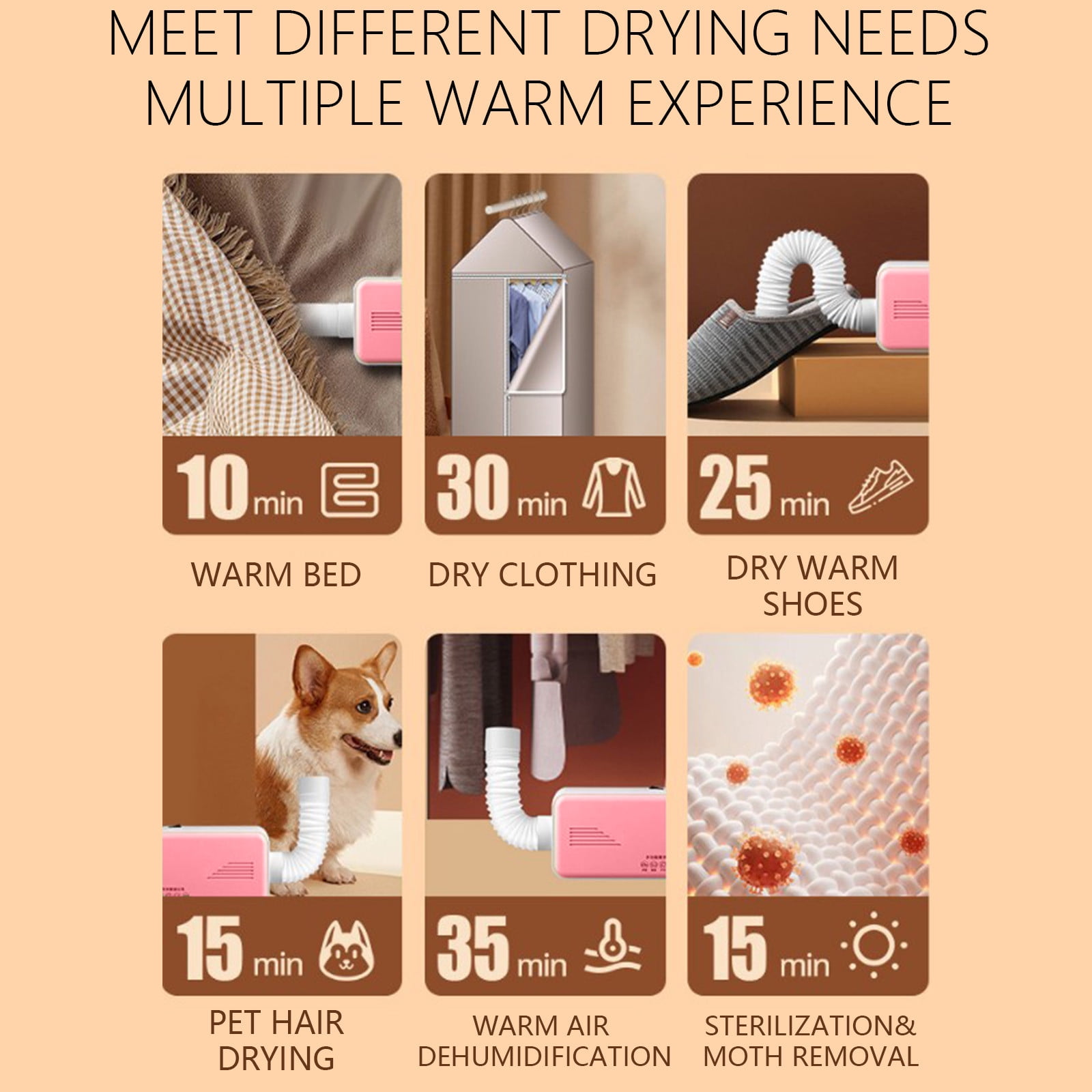 Portable Clothes Dryer Machine, 800W Power with Foldable Shelf, Compact for Apartments and Travel, Timer Function for Efficient Drying