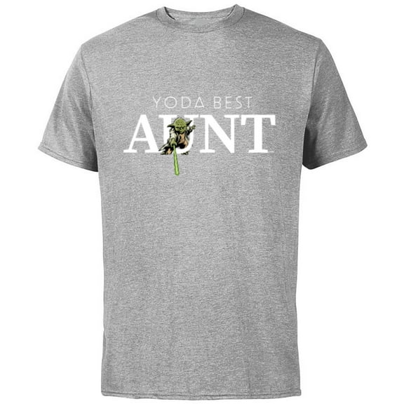 Star Wars Yoda Best Aunt Lightsaber Gift for Family - Short Sleeve Cotton T-Shirt for Adults - Customized-Athletic Heather