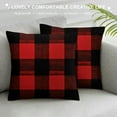 thumbnail image 3 of Nawypu  Red and Black White Buffalo Check Plaid Throw Pillow Covers Farmhouse Decorative Throw Pillow Case Indoor Outdoor Cushion Cover Pillowcase for Sofa, 3 of 5