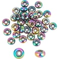 thumbnail image 2 of 20pcs 6mm Electrophoresis Black Stainless Steel Spacer Beads Slider Beads with Plastic Rondelle Stopper Beads for Jewelry Making, 2 of 9