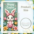 thumbnail image 2 of Bunny Theme Easter Banner Colorful Bows Bunny Backdrop Polka Dot Pattern Cute Design Happy Easter Background for Easter Party Spring Celebration Photo Backdrop, 2 of 8
