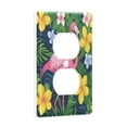 thumbnail image 2 of Yayeee Duplex Wall Plate 1-Gang 4.5"x2.7" Home Receptacle Light Switch Decorative Outlet Cover, Pink Flamingo Pattern, 2 of 7