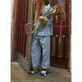 thumbnail image 2 of Women Y2k Pajama Set Striped Contrast Color Long Sleeve Sleepwear Lounge Sets Homewear Nightwear, 2 of 5