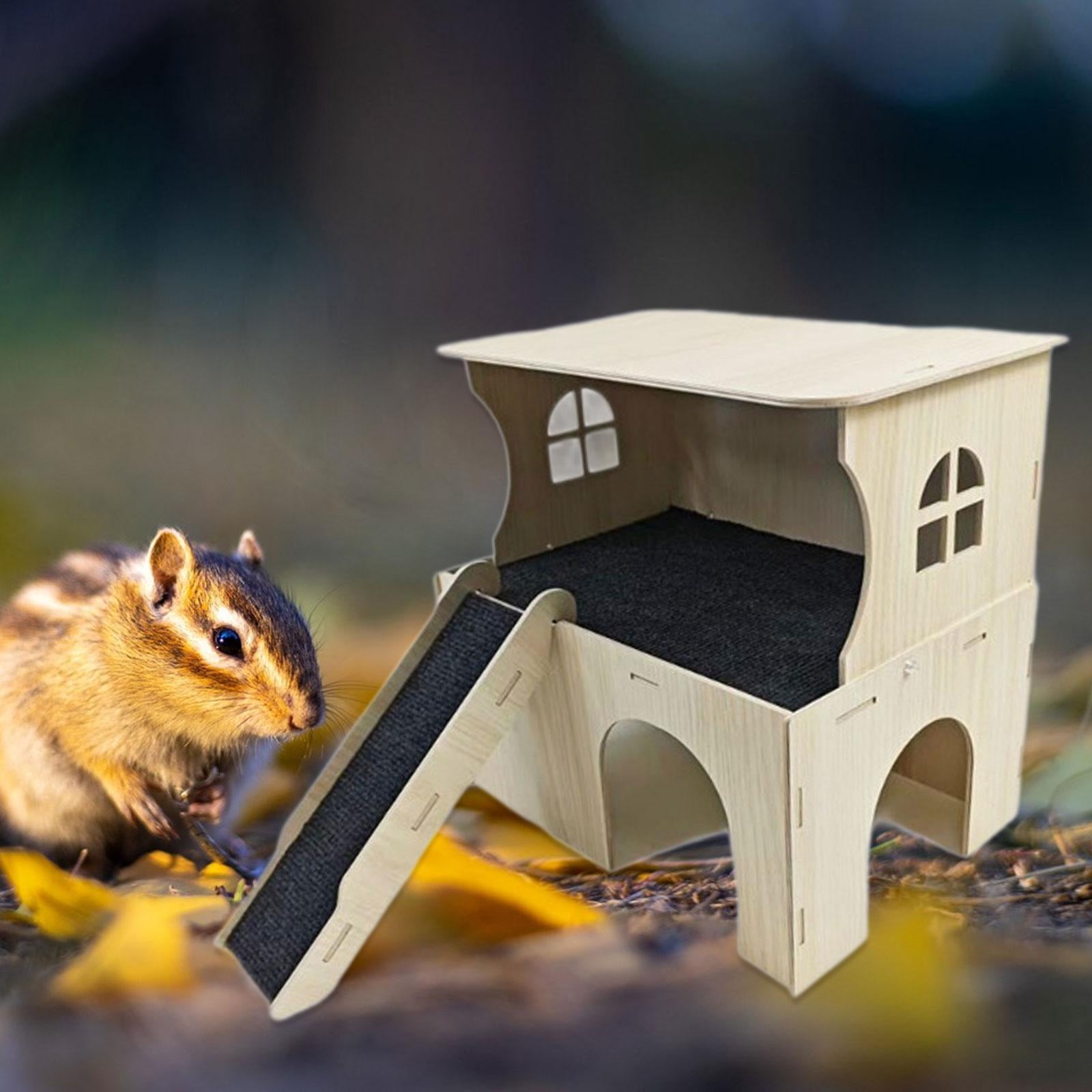 CarpNettore Hamster House Guinea Pig Hideout Easy to Assemble Cage Accessories Habitat Decor