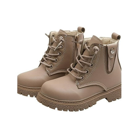 

Topumt Kids Boots Children Boys and Girls PU Waterproof and Plush Boots