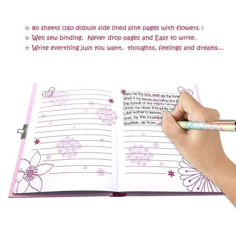 Kids Diary with Lock for Girls, GINMLYDA Paper Locking Journals with 160  Pages School Supplies (Alpaca) 