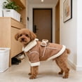 thumbnail image 3 of Winter Dog Vest, Warm Sherpa-Lined Coat with Bow & D-Ring for Small Dogs, 3 of 4