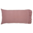 thumbnail image 2 of VHC Brands Pip Vinestar Ruffled King Pillow Case Set of 2 21x40+4, Cotton Pillow Case, Country Covers for Pillows, Pip Vinestar Collection, Rectangle 21x44, Burgundy, 2 of 5