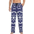 thumbnail image 4 of Blue Mexican Talavera Ghost Pajama Pants, Men's Lounge Pants Light with Drawstring and Pockets, Christmas New Year Birthday Father's Day Gifts, 4 of 7