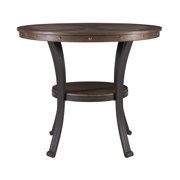 Powell Holloway Round Indoor End Table with Shelf, 23 Tall, Rustic Umber