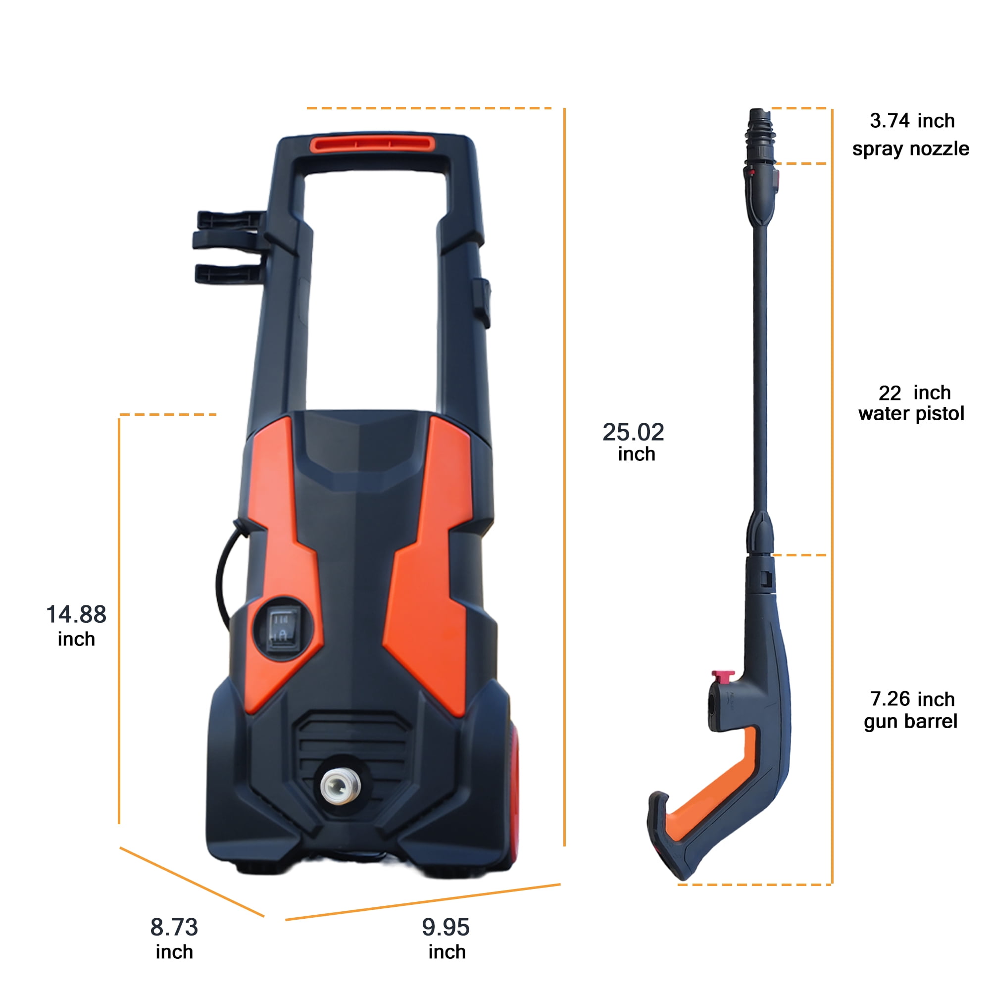ONAIL Electric Pressure Washer,2800 PSI Extreme Cleaning Power & 2.0 GPM High Flow Rate, for Cars, Patios, and Floor Cleaning