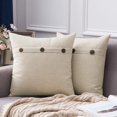 thumbnail image 6 of Wehilion 2pcs Triple Button Vintage Pillow Covers Cushion Case Farmhouse Christmas Pillowcase for Couch Sofa Bed Decorative Linen, 6 of 12
