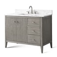 thumbnail image 4 of Vanity Art 42" Double Door Bathroom Vanity with Sink, Freestanding Storage Cabinet with Engineered Marble Top, Flip Down Tray, Drawer, and Shelf, 4 of 10