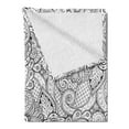 thumbnail image 2 of Ethnic Soft Flannel Fleece Throw Blanket, Monochrome Flowers Hearts and Paisley Motifs Nature Doodle with Influences, Cozy Plush for Indoor and Outdoor Use, 50" x 70", Black White, by Ambesonne, 2 of 5
