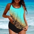 thumbnail image 2 of Aayomet Womens Swimsuits Conservative Tankini Plus Size Swimsuit Split Bikini (Green, XXL), 2 of 4