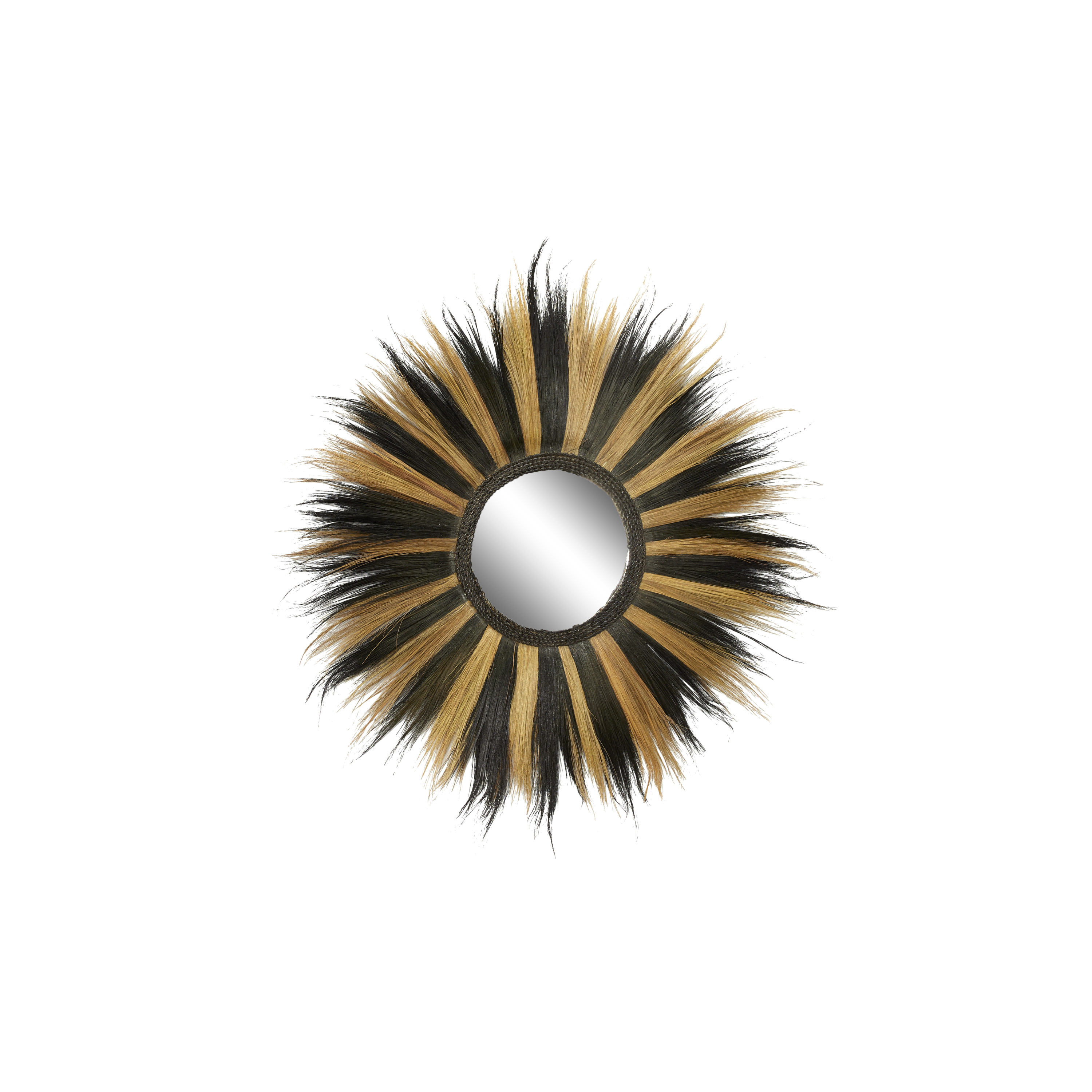 DecMode 45"W, 45"H Round Wall Mirror, Black