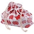 thumbnail image 3 of EeaseMX Bolsa bento japonesa gruesa de doble capa con cordón de algodón y cáñamo (roja), 3 of 7