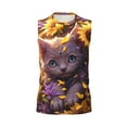 thumbnail image 6 of Picia Sunshine Cute Cat Sunflower mens Cotton Tank Undershirts , Moisture-wicking Ribbed Tanks, Lightweight Cotton Tank Undershirts-3X-Large, 6 of 8