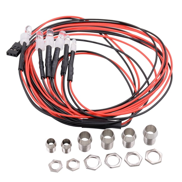6 uds 70cm 5mm/3mm 6 lámpara de luces LED para 1/12 1/18 1/10 1/8 Hsp D90 RC modelos de coches