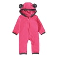 thumbnail image 4 of WUANDIXFA Baby Winter Fleece Jumpsuit, Full Zip-Up Soft Hooded Thicken Warm Newborn Home 0 3 6 18 24 Months One‑Piece Romper, Hot Pink, 12-18 Months, 4 of 9