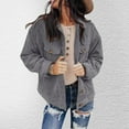 thumbnail image 2 of Women's Sweaters Winter Hooded Cardigans Button Up Cable Knit Coats Jackets Outerwear with Pockets Grey, XL, 2 of 5