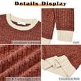 thumbnail image 6 of MOSHU Color Block Sweaters for Women Crewneck Long Sleeves Fashion Tops Pullover Fall Lightweight Women Sweaters, 6 of 11