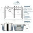 thumbnail image 3 of Transolid K-Atde3322 Aversa 33" Drop In Double Basin Granite Kitchen Sink - Brown, 3 of 7