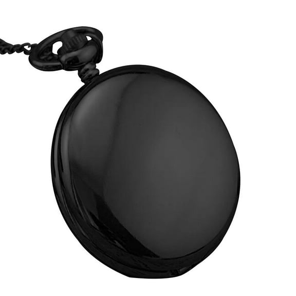 Smooth Round Dial Arabic Numbers Analog Quartz Chain Pocket Watch