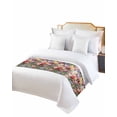 thumbnail image 2 of Xipuska Spring Flowers Bed Runners for Queen Size Bed, Decorative Bed Throws for Foot of Bed, Green Leaves Butterfly Country Pastoral Bed Runner Sofa Throw Bedding Scarf Slipcover for Bedroom, 2 of 6