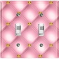 thumbnail image 1 of Metal Light Switch Plate Outlet Cover (Tufted Diamond Pink DIA001), 1 of 13